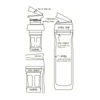 Timolino Omni Tritan Insulated Bottle Tall 400ml Μαύρο