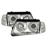 Μπροστινά Φανάρια Set Για Vw Passat 3B 96-00 Angel Eyes Χρωμίου H7/H7 Depo