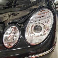 Μπροστινά Φανάρια Set Για Mercedes-Benz E-Class W211 02-06 Χρωμίου Facelift Look H7/H7 (Halogen) Με Μοτέρ Depo