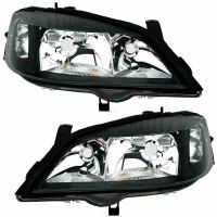 Μπροστινά Φανάρια Set Για Opel Astra G 97-04 Μαύρα H7/H7 Depo