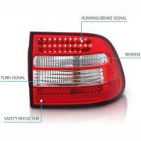 Πισινά Φανάρια Set Για Porsche Cayenne 02-06 Led Κόκκινο/Crystal Eagle Eyes