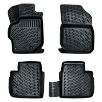 Πατάκια Σκαφάκια 3D Από Λάστιχο TPE Για Peugeot 301 2012-/Citroen C-Elysee 2012- Rizline 4 Τεμάχια Μαύρα