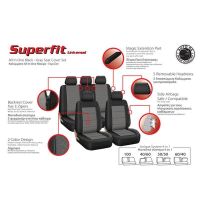 Καλύμματα Υφασμάτινα Super Fit All In One Μαύρο-Γκρι Σετ Εμπρός-Πίσω 10 Τεμάχια