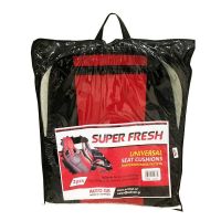 Πλατοκαθίσματα Μπροστινά Πετσέτα Super Fresh Μαύρο-Κόκκινο 2 Τεμάχια