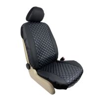 Ημικαλύμματα Μπροστινών Καθισμάτων Royal Δερματίνη Μαύρα Με Μπλε Ραφή 4 Τεμάχια