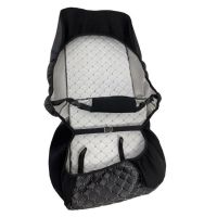 Ημικαλύμματα Μπροστινών Καθισμάτων Royal Δερματίνη Μαύρα Με Μπλε Ραφή 4 Τεμάχια