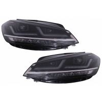 Μπροστινά Φανάρια Set Για Vw Golf VII (7.5) 17-19 DRL Full Led Halogen Version Black LEDHL10-BK Osram Ledriving
