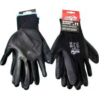 Γάντια Εργασίας Πολυεστέρα / PU No11 Μαύρα 2 Τεμάχια