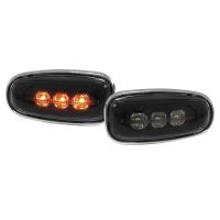 Πλαϊνά Φλας Φτερού Για Mercedes-Benz C W202 96-01 / CLK W208 97-02 / E W124 93-95 / W210 95-03 / SLK R170 96-04 / Vito W638 96-03 / Sprinter W901-W905 95-06 /  VW LT 98-06 Led Φιμέ 2 Τεμάχια