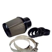 Φιλτροχοάνη Αυτοκινήτου Universal Με 4 Αντάπτορες Φ89/76/70/63.5mm Μαύρο/Γκρι