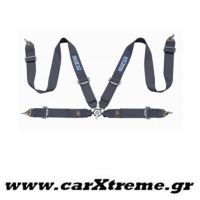 Ζώνη Racing 4 Point Harness Μαύρη με Ατσάλινο Ρυθμιστή Sparco