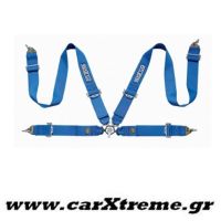 Ζώνη Racing 4 Point Harness Μπλε με Ατσάλινο Ρυθμιστή Sparco