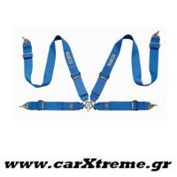 Ζώνη Racing 4 Point Harness Μπλε με Ρυθμιστές Αλουμινίου Sparco
