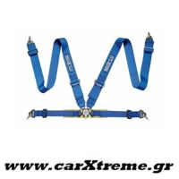 Ζώνη Racing 4 Point Harness Μπλε με Ρυθμιστή από Ατσάλι Sparco