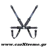 Ζώνη Racing 6 Point Harness Μαύρη με Ρυθμιστή Αλουμινίου Sparco