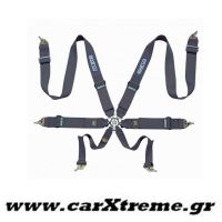 Ζώνη Racing 6 Point Harness Μαύρη με Ρυθμιστή Αλουμινίου Sparco
