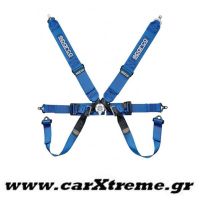 Ζώνη Racing 6 Point Harness Μπλε με Ατσάλινο Ρυθμιστή Sparco