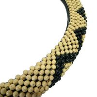 Κάλυμμα Τιμονιού Αυτοκινήτου Ξύλινο Με Μπίλιες Καφέ Medium 38cm