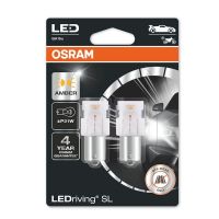 Λάμπες Led Για Φλας P21W BA15S Πορτοκαλί 12volt 1.3 watt Osram 7506DYP-02B 2 Τεμάχια