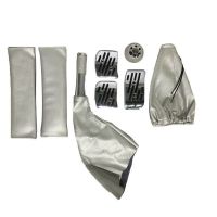 Πεντάλ Αλουμινίου Με Πόμολο Λεβιέ & Φυσούνα Ταχυτήτων / Χειροφρένου Universal Ασημί Σετ 6 Τεμάχια