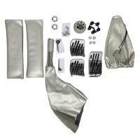 Πεντάλ Αλουμινίου Με Πόμολο Λεβιέ & Φυσούνα Ταχυτήτων / Χειροφρένου Universal Ασημί Σετ 6 Τεμάχια