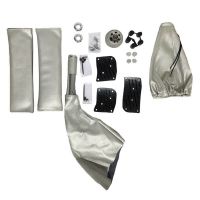 Πεντάλ Αλουμινίου Με Πόμολο Λεβιέ & Φυσούνα Ταχυτήτων / Χειροφρένου Universal Ασημί Σετ 6 Τεμάχια