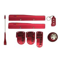 Πεντάλ Αλουμινίου Με Πόμολο Λεβιέ , Μπρελόκ & Κεραία Universal Type-R  Κόκκινο Χρώμα Σετ 8 Τεμάχια