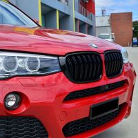 Καρδιές Μάσκας Για Bmw X3 F25 LCI 14-17 / X4 F26 14-17 M4 Look Με Διπλή Γρίλια Μαύρο Γυαλιστερό Με 7 Γρίλιες 2 Τεμάχια
