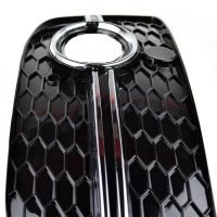 Δίχτυ Προφυλακτήρα Εμπρός Πλαινό Για Για Audi Q3 8U 11-15 RSQ3 Look Γυαλιστερό Μαύρο / Χρώμιο Αριστερό & Δεξί 2 Τεμάχια