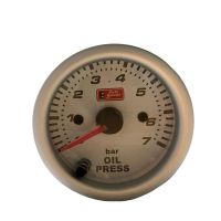 Όργανο Πίεσης Λαδιού Auto Gauge Λευκό 52mm Με 7 Χρώματα