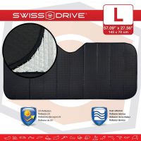 Ηλιοπροστασία Παρμπρίζ Αλουμινίου Μαύρο Matte Large MATTBLK 145 x70 cm 1 Τεμάχιο