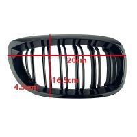 Καρδιές Μάσκας Για Bmw 3 E46 03-06 Coupe/Cabrio M4 Look Με Διπλή Γρίλια  Μαύρο Γυαλιστερό 2 Τεμάχια