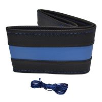 Κάλυμμα Τιμονιού Αυτοκινήτου Otom Stitching Δερματίνη Ραφτό Εξώγαζο Μαύρο - Μπλε Medium 37-39cm DK-302