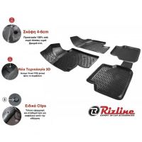 Πατάκια Σκαφάκια 3D Από Λάστιχο TPE Για Tesla Model S 2014-2020 Rizline 4 Τεμάχια Μαύρα