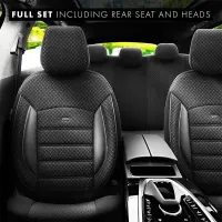 Καλύμματα Αυτοκινήτου Otom Sport Plus Design Universal Βαμβακερό Ύφασμα / Rachel / Δερματίνη Σετ Εμπρός / Πίσω 11 Τεμαχίων Μαύρο SPTPLS-101