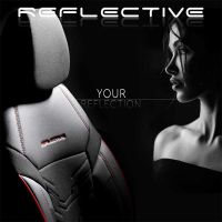 Καλύμματα Αυτοκινήτου Otom Reflective Design Universal Jacquard / Rachel / Δερματίνη Σετ Εμπρός / Πίσω 11 Τεμαχίων Μαύρο Με Κόκκινη Ραφή RFL-2601