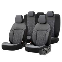 Καλύμματα Αυτοκινήτου Otom Reflective Design Universal Jacquard / Rachel / Δερματίνη Σετ Εμπρός / Πίσω 11 Τεμαχίων Μαύρο - Σκούρο Γκρι RFL-2603