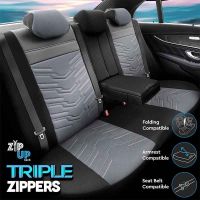 Καλύμματα Αυτοκινήτου Otom Reflective Design Universal Jacquard / Rachel / Δερματίνη Σετ Εμπρός / Πίσω 11 Τεμαχίων Μαύρο - Σκούρο Γκρι RFL-2603