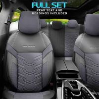 Καλύμματα Αυτοκινήτου Otom Reflective Design Universal Jacquard / Rachel / Δερματίνη Σετ Εμπρός / Πίσω 11 Τεμαχίων Μαύρο - Σκούρο Γκρι RFL-2603