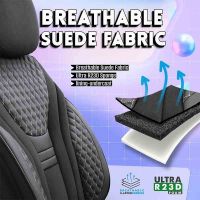 Καλύμματα Αυτοκινήτου Otom Infinity Design Universal Sued / Δερματίνη Καπιτονέ / Rachel Σετ Εμπρός / Πίσω 11 Τεμαχίων Μαύρο Με Άσπρη Ραφή INF-2003