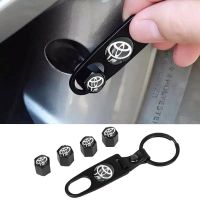 Καπάκια Βαλβίδων Αυτοκινήτου Με Μπρελόκ Toyota Μαύρο 5 Τεμάχια