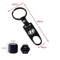 Καπάκια Βαλβίδων Αυτοκινήτου Με Μπρελόκ Hyundai Μαύρο 5 Τεμάχια