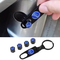 Καπάκια Βαλβίδων Αυτοκινήτου Με Μπρελόκ Ford Μαύρο 5 Τεμάχια