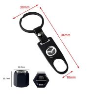 Καπάκια Βαλβίδων Αυτοκινήτου Με Μπρελόκ Mazda Μαύρο 5 Τεμάχια