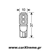 Λαμπάκι Τ10 Led 12V 9SMDx3CHIPS