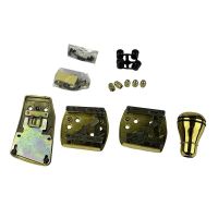 Πεντάλ Αλουμινίου Με Πόμολο Λεβιέ Καπάκια Βαλβίδων Universal Deluxe Sports Kit Χρυσαφίί 5 Τεμάχια