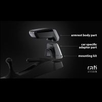 Κονσόλα Χειροφρένου Τεμπέλης Με Βάση Armster S Από Δερματίνη Για Peugeot 208 20+ / Peugeot 2008 20+ Μαύρο Χρώμα Σετ 2 Τεμάχια