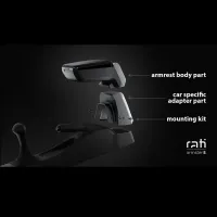 Κονσόλα Χειροφρένου Τεμπέλης Με Βάση Armster S Από Δερματίνη Για Fiat Fiorino 07-13 / Peugeot Bipper 08-14 / Citroen Nemo 07-15 Μαύρο Χρώμα Σετ 2  Τεμάχια