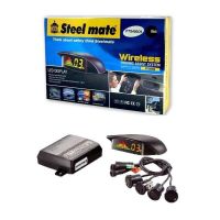 Ασύρματο Σύστημα Παρκαρίσματος PDC Με 4 Αισθητήρες 18mm Μαύρο Γυαλιστερό Με Οθόνη Led Και Ήχο Steel Mate PTS400Q1