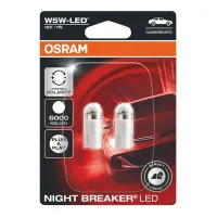 Λάμπες Led T10 12Volt 1Watt Night Breaker 6000k Osram 2825DWNBC-02Β 2 Τεμάχια